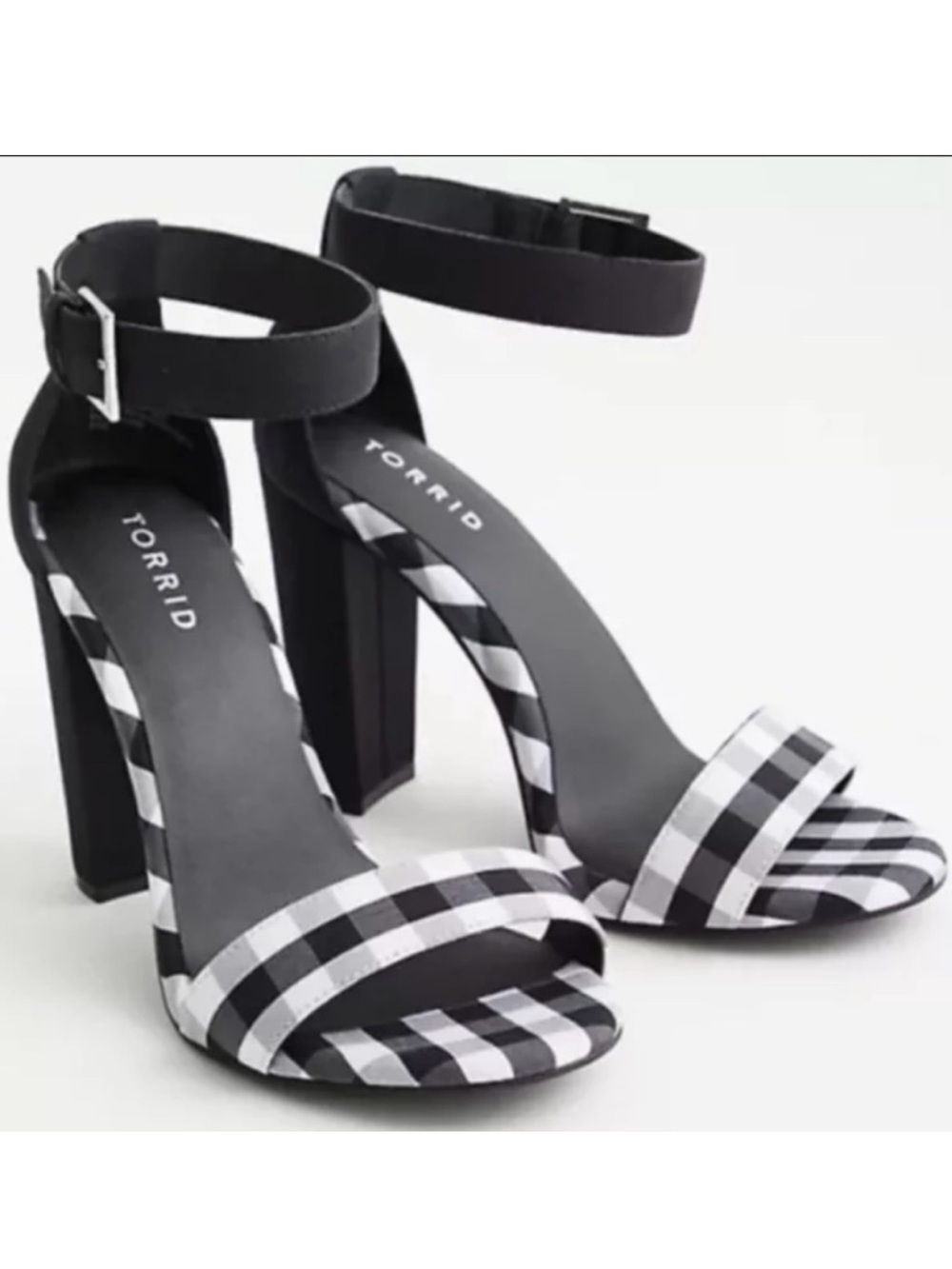 Torrid Black & White Gingham Tapered Heel